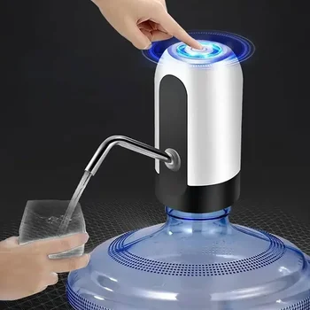Автоматический дозатор воды с синей светодиодной подсветкой USB-аккумуляторное устройство для перекачки воды в бочку, беспроводной электрический водяной насос