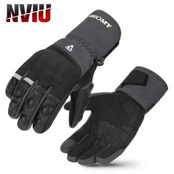 Мотоциклетные перчатки Зимние Теплые Водонепроницаемые Ветрозащитные Перчатки для мотокросса с защитой из углеродного волокна Touch Moto Glove