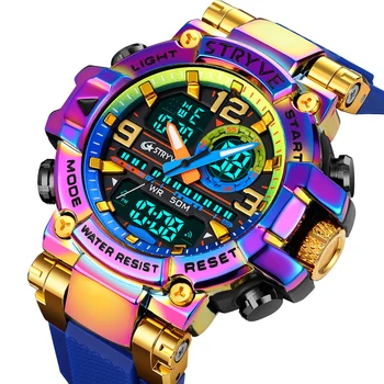 Красочные наручные часы для мальчиков, лидер продаж, Спортивные цифровые часы Stryve, лидер продаж, водонепроницаемые мужские часы 5ATM, спортивные часы