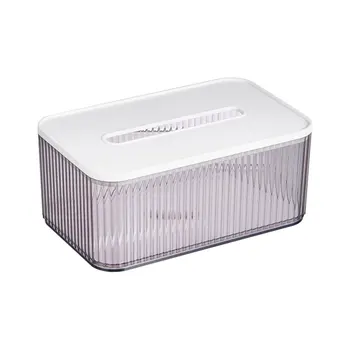 Прозрачная пластиковая коробка для салфеток Многофункциональный диспенсер для салфеток для ванной комнаты спальни гостиной
