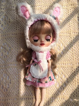 Одежда BJD Blythe костюм с розовой юбкой-кроликом, платье для кукол 1/6 30 см (подходит для Pullip, Ob24, Licca)