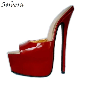 Sorbern Модные слипоны, женские туфли с открытым носком, женские ползунки на платформе на экстремально высоком каблуке 20 см, Дизайнерские слайды для женщин