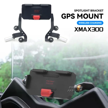 Для Yamaha X-MAX Xmax 300 XMAX300 2021 Мотоцикл GPS Держатель Телефона USB Беспроводное Зарядное Устройство Навигационный Прожектор Кронштейн Подставка