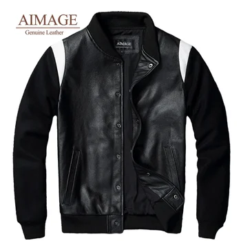 AIMAGE Винтажные мотоциклетные мужские пальто из натуральной 100% воловьей кожи, зимняя байкерская куртка, мотоодежда PY141