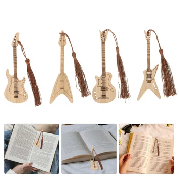 Инструментальная закладка творческих студентов Метки в форме гитары для чтения подарков Бамбук