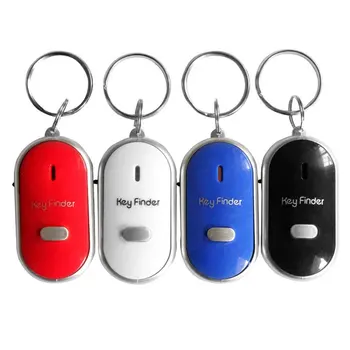 Новый светодиодный свисток для поиска ключей, мигающий звуковой сигнал, контроль звука, защита от потери, локатор для поиска ключей, трекер с брелоком для ключей