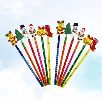 Мультяшный рождественский карандаш Деревянный карандаш Креативные канцелярские школьные принадлежности для детей Дети в произвольном стиле
