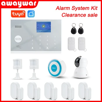 Awaywar Tuya Сигнализация 433 МГц Беспроводной WIFI GSM RFID Комплект безопасности приложение Дистанционное управление Охранник Умный Дом PIR Дверной детектор